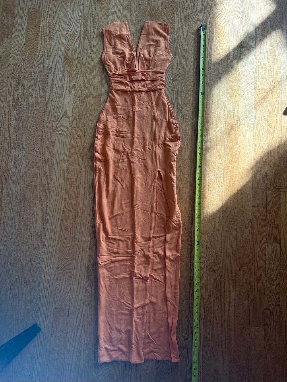 Oh Polly Sleeveless V-Neck Maxi Dress in Terracotta